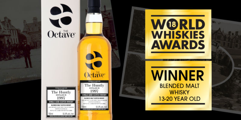 WINNER! Our 1997 “The Huntly” Blended Malt Octave voted BEST at 2018 WWA!